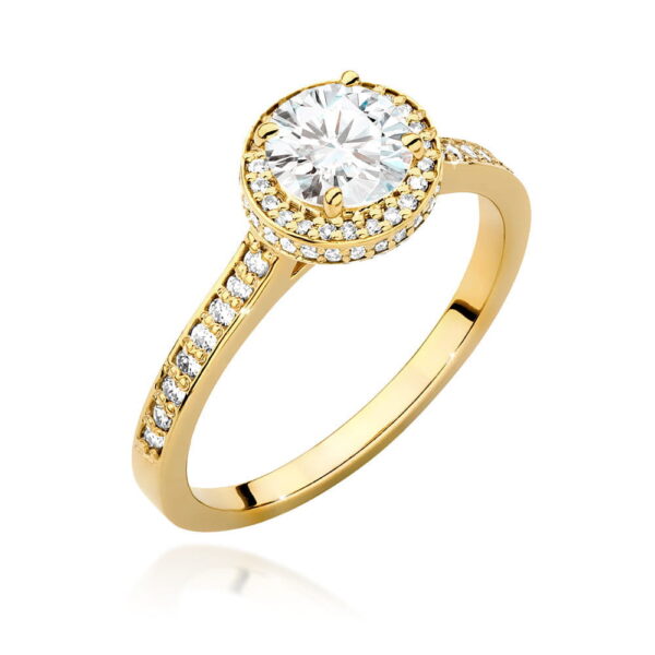 Pierścionek Diament 0,70ct żółte złoto