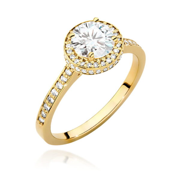 Pierścionek Diament 1,00ct żółte złoto