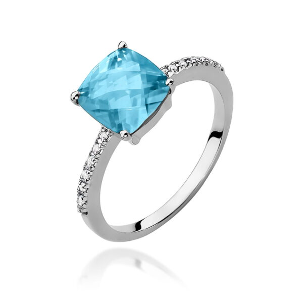 Pierścionek Topaz Swiss 2,00ct białe złoto 375