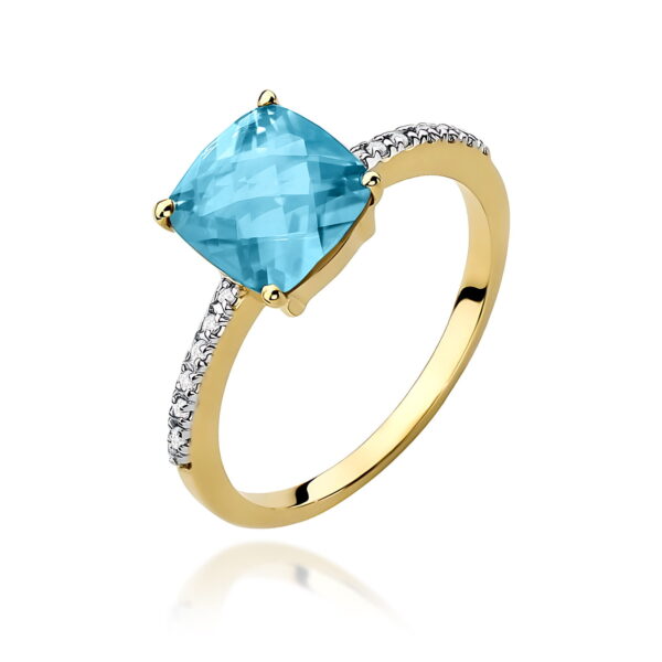 Pierścionek Topaz Swiss 2,00ct żółte złoto 375
