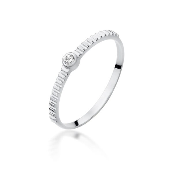 Pierścionek Diament 0,04ct białe złoto 375