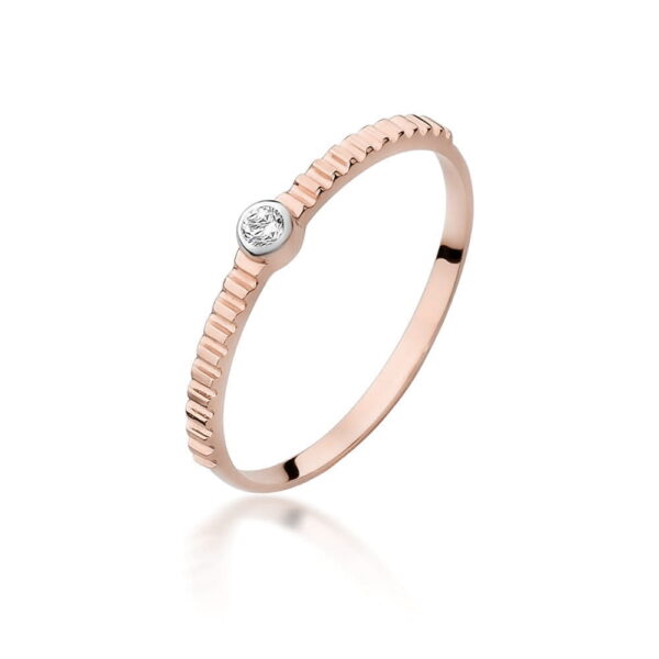 Pierścionek Diament 0,04ct różowe złoto