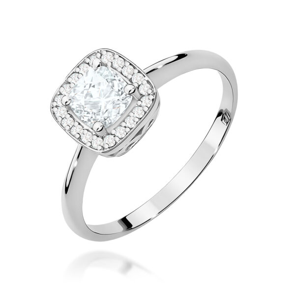 Pierścionek Biały Szafir 0,70ct białe złoto 375