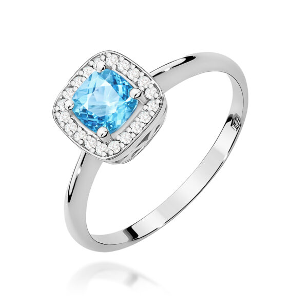 Pierścionek Topaz Swiss 0,70ct białe złoto 375