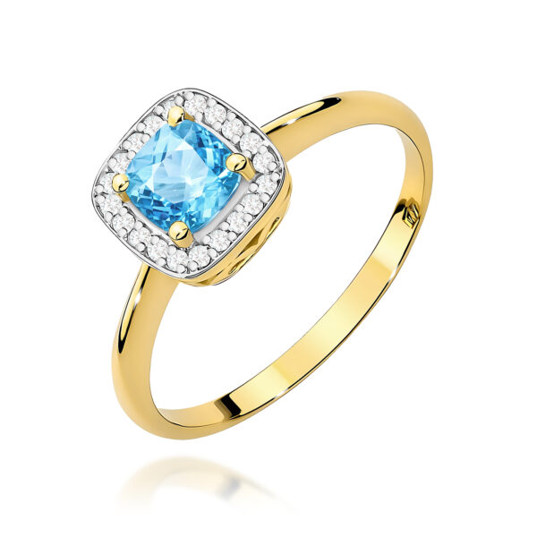 Pierścionek Topaz Swiss 0,70ct żółte złoto 375