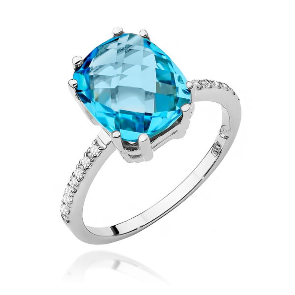 Pierścionek Topaz Swiss 3,00ct białe złoto