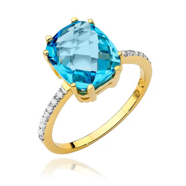 Pierścionek Topaz Swiss 3,00ct żółte złoto 375