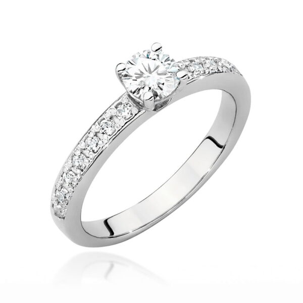 Pierścionek Diament 0,40ct białe złoto 375