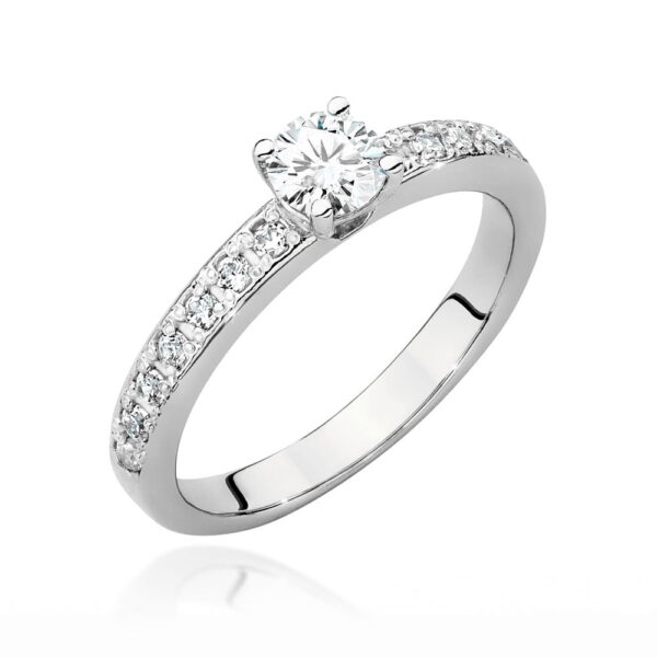Pierścionek Diament 0,50ct białe złoto 375