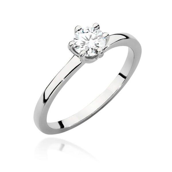 Pierścionek Diament 0,50ct białe złoto 375
