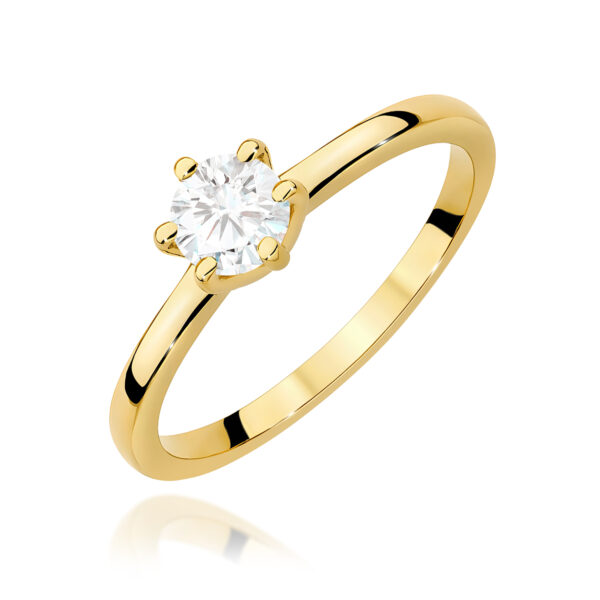 Pierścionek Diament 0,50ct żółte złoto