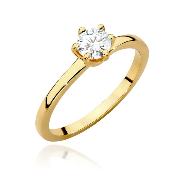 Pierścionek Diament 0,50ct Żółte złoto 375