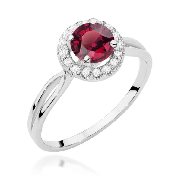 Pierścionek Rubin 1,20ct białe złoto