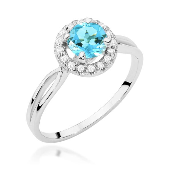 Pierścionek Topaz Swiss 0,80ct białe złoto