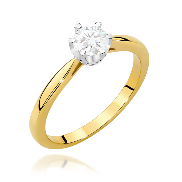 Pierścionek Diament 0,40ct Żółte złoto 375