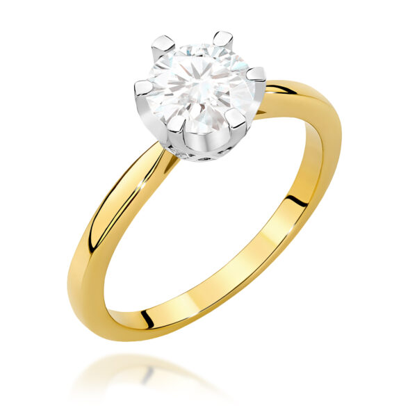 Pierścionek Diament 1,00ct Żółte złoto 375