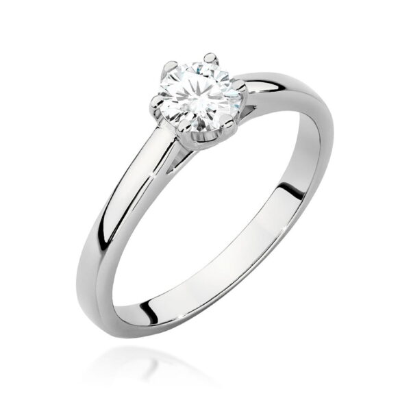 Pierścionek Diament 0,40ct białe złoto 375