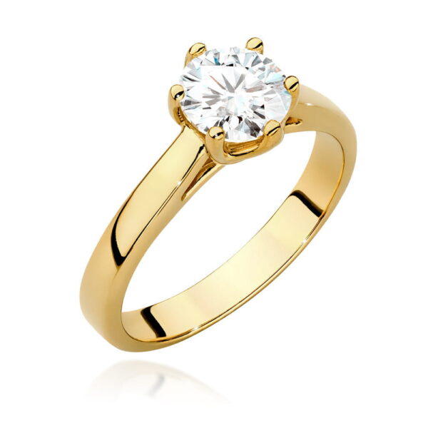 Pierścionek Diament 1,00ct żółte złoto