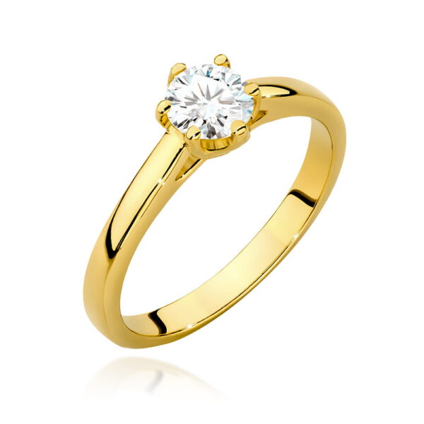 Pierścionek Diament 0,50ct Żółte złoto 375
