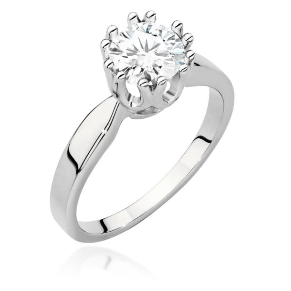 Pierścionek Diament 1,00ct białe złoto 375