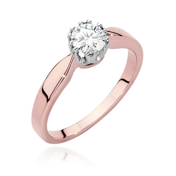 Pierścionek Diament 0,40ct różowe złoto