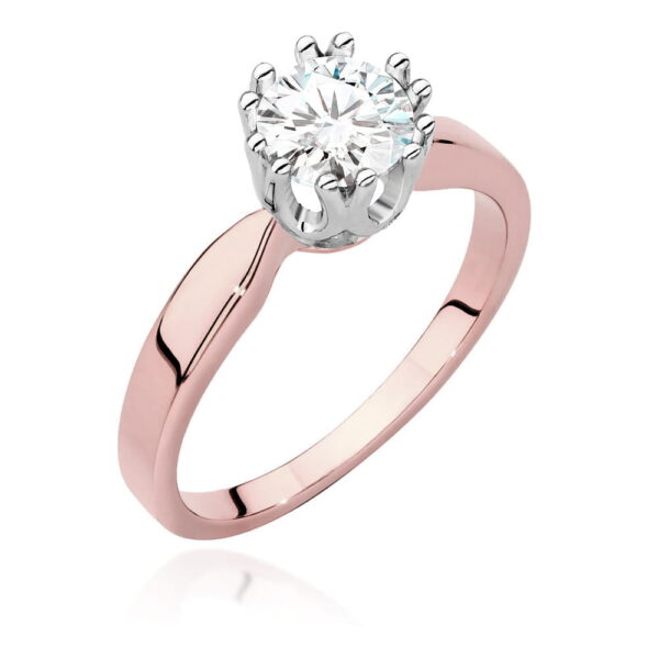 Pierścionek Diament 0,70ct różowe złoto