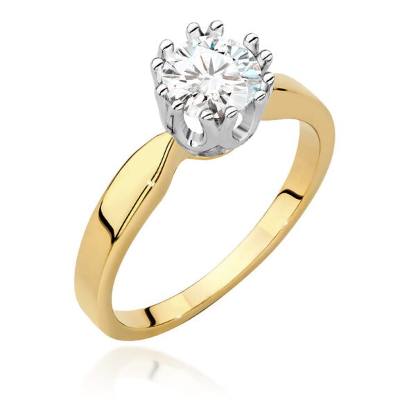 Pierścionek Diament 0,70ct żółte złoto