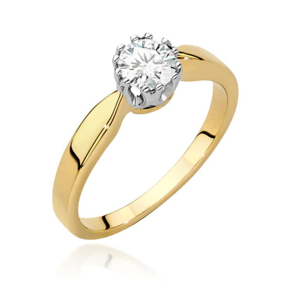 Pierścionek Diament 0,40ct Żółte złoto 375