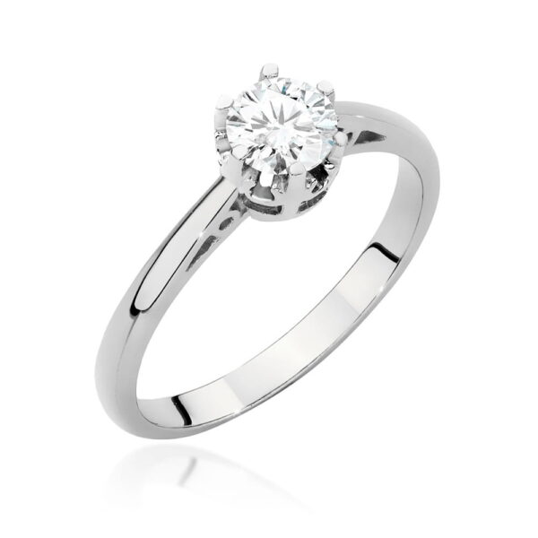 Pierścionek Diament 0,50ct białe złoto 375