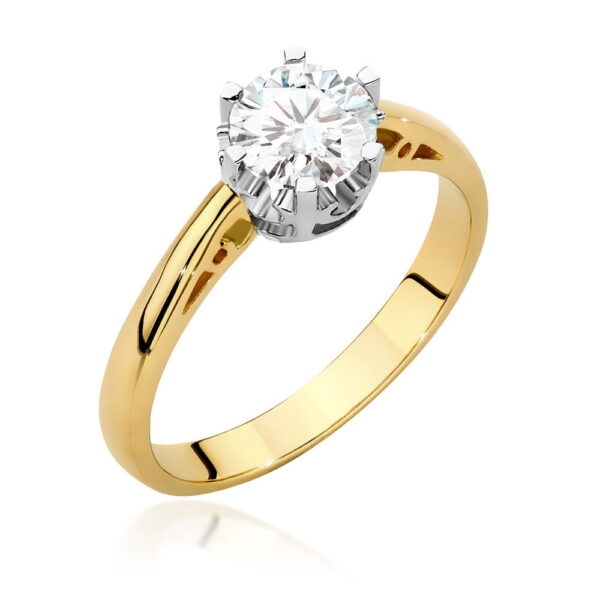 Pierścionek Diament 0,70ct Żółte złoto 375