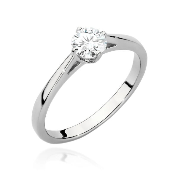 Pierścionek Diament 0,40ct białe złoto 375