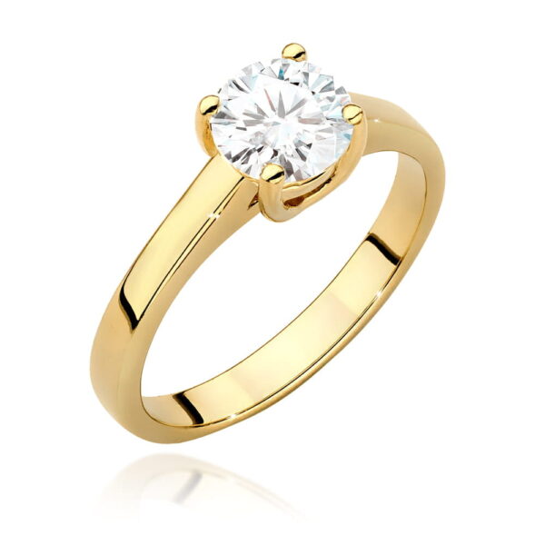 Pierścionek Diament 1,00ct Żółte złoto 375