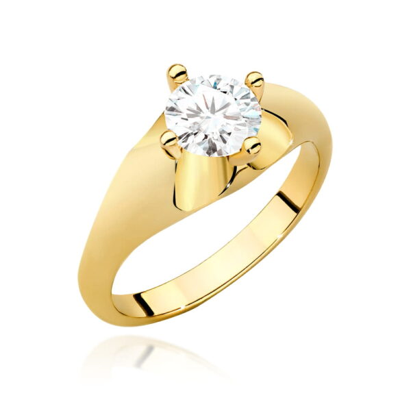 Pierścionek Diament 0,70ct żółte złoto