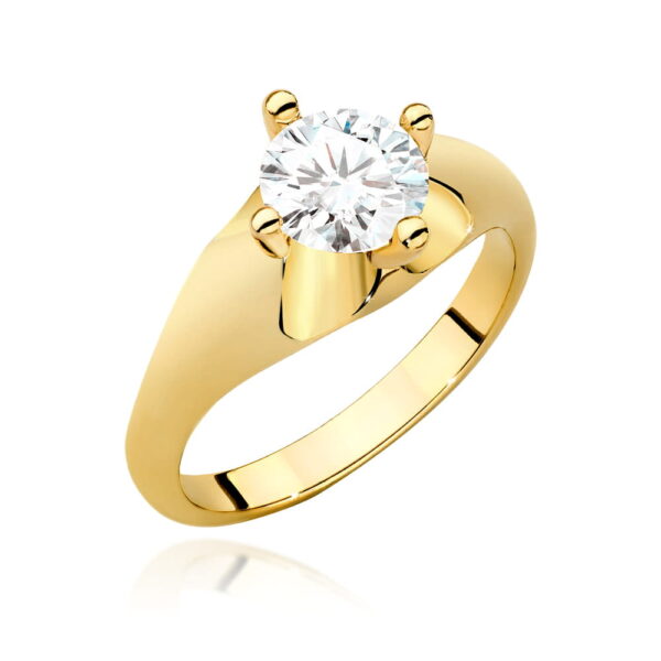 Pierścionek Diament 1,00ct Żółte złoto 375