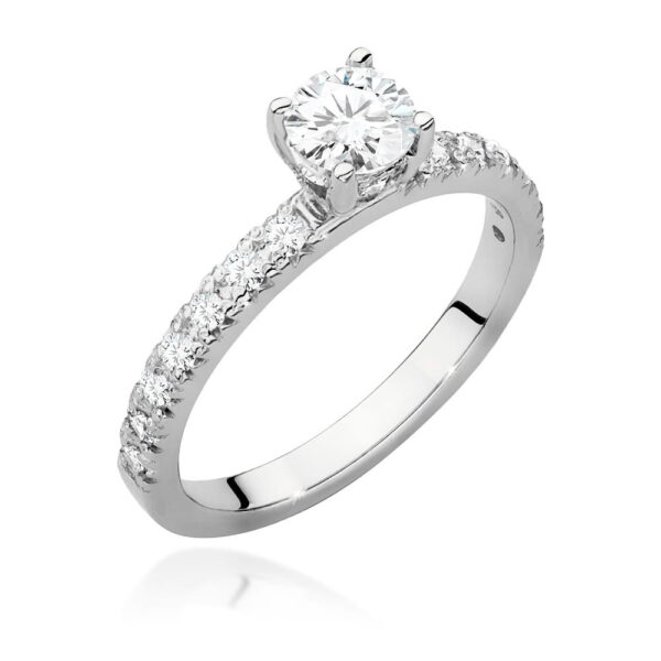 Pierścionek Diament 0,50ct białe złoto 375