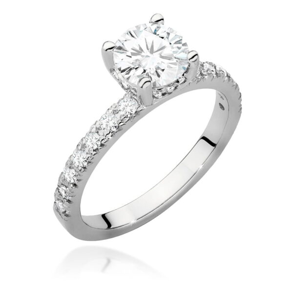 Pierścionek Diament 1,00ct białe złoto 375