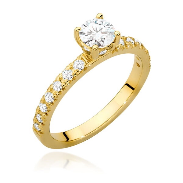 Pierścionek Diament 0,50ct żółte złoto