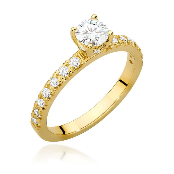 Pierścionek Diament 0,40ct Żółte złoto 375