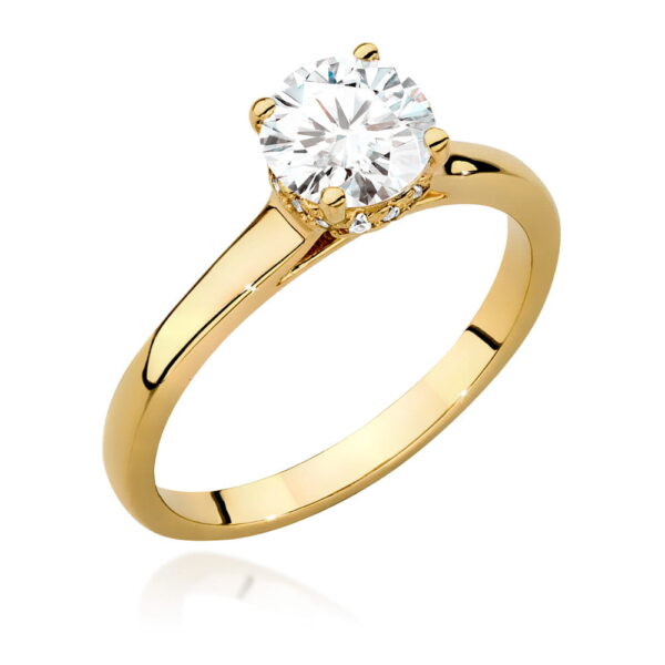 Pierścionek Diament 1,00ct żółte złoto