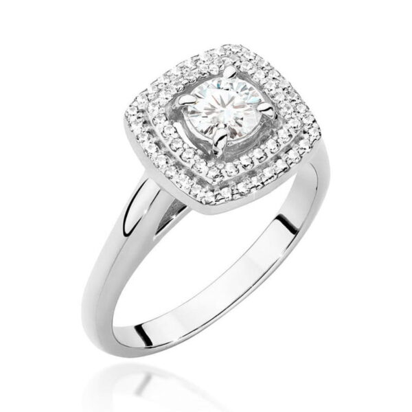 Pierścionek Diament 0,40ct białe złoto 375