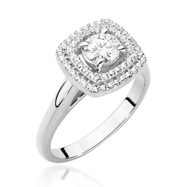 Pierścionek Diament 0,50ct białe złoto 375