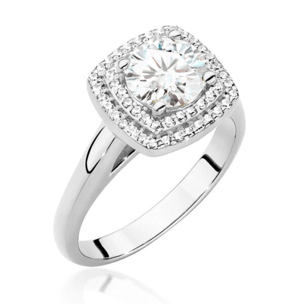 Pierścionek Diament 1,00ct białe złoto 375