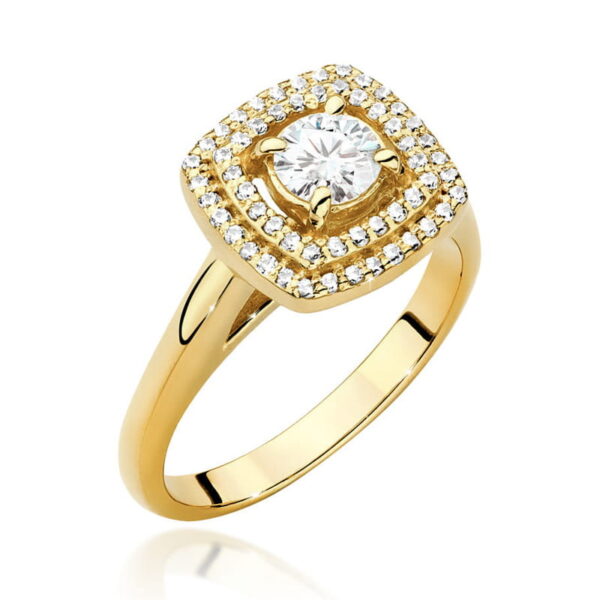 Pierścionek Diament 0,40ct żółte złoto