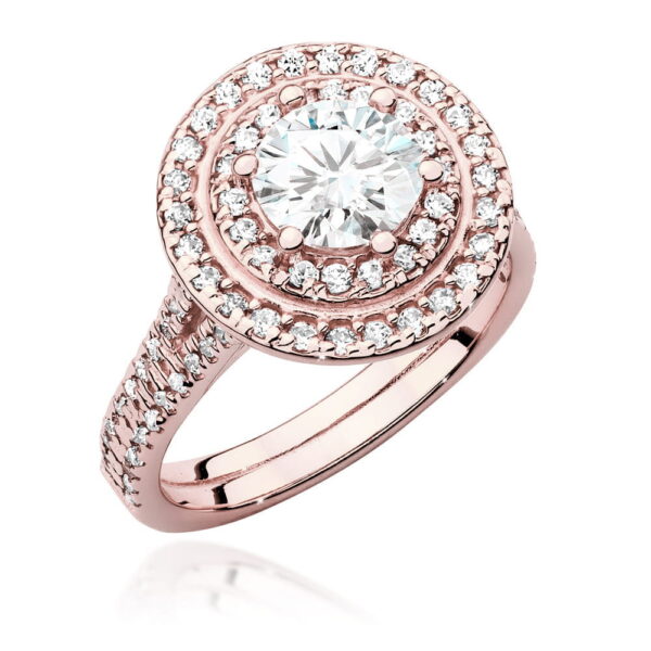 Pierścionek Diament 1,00ct różowe złoto