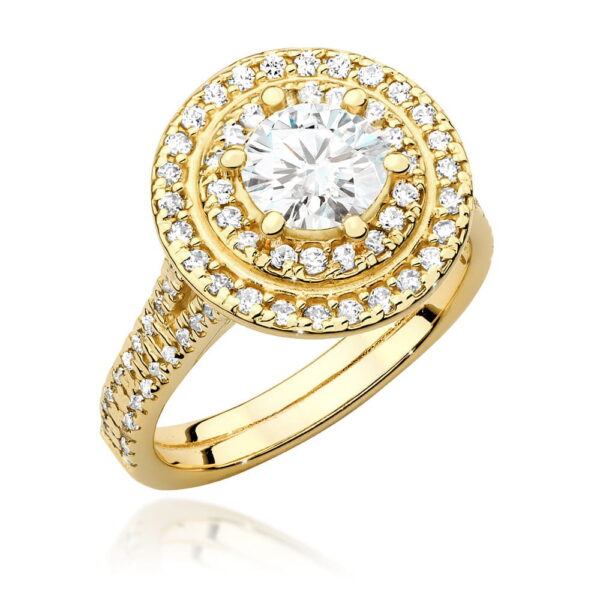 Pierścionek Diament 0,70ct żółte złoto