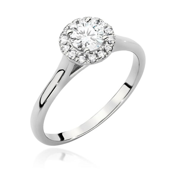 Pierścionek Diament 0,40ct białe złoto 375
