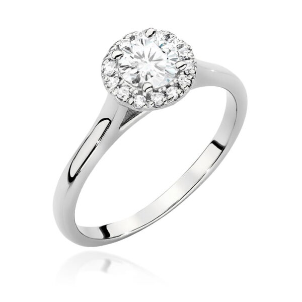 Pierścionek Diament 0,50ct białe złoto 375