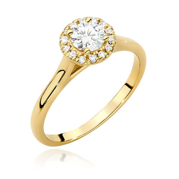 Pierścionek Diament 0,40ct żółte złoto