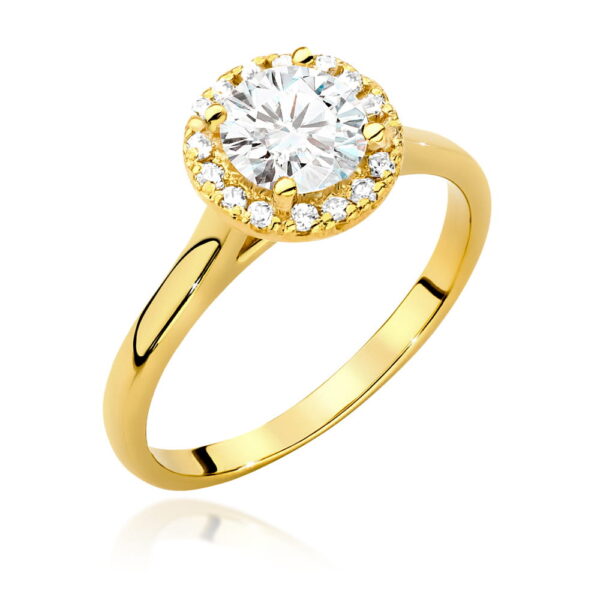 Pierścionek Diament 0,70ct żółte złoto 375
