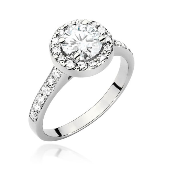 Pierścionek Diament Laboratoryjny 0,70ct białe złoto